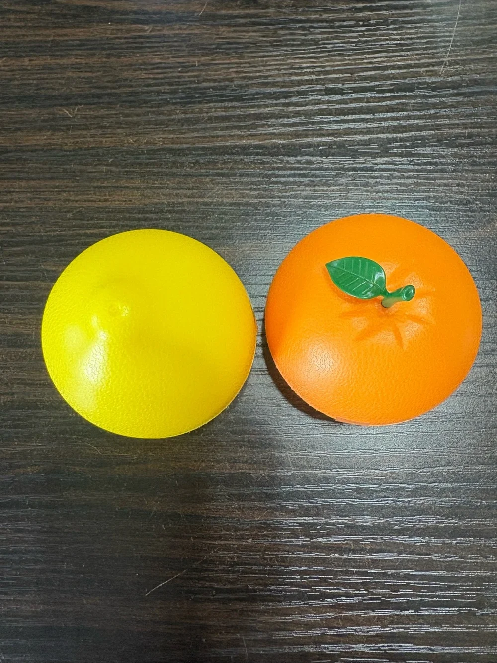 Yellow & Orange Fruit Squeaky Toy Duo for Kids